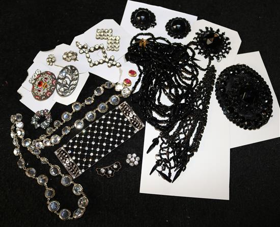 Quantity of costume jewellery including jet